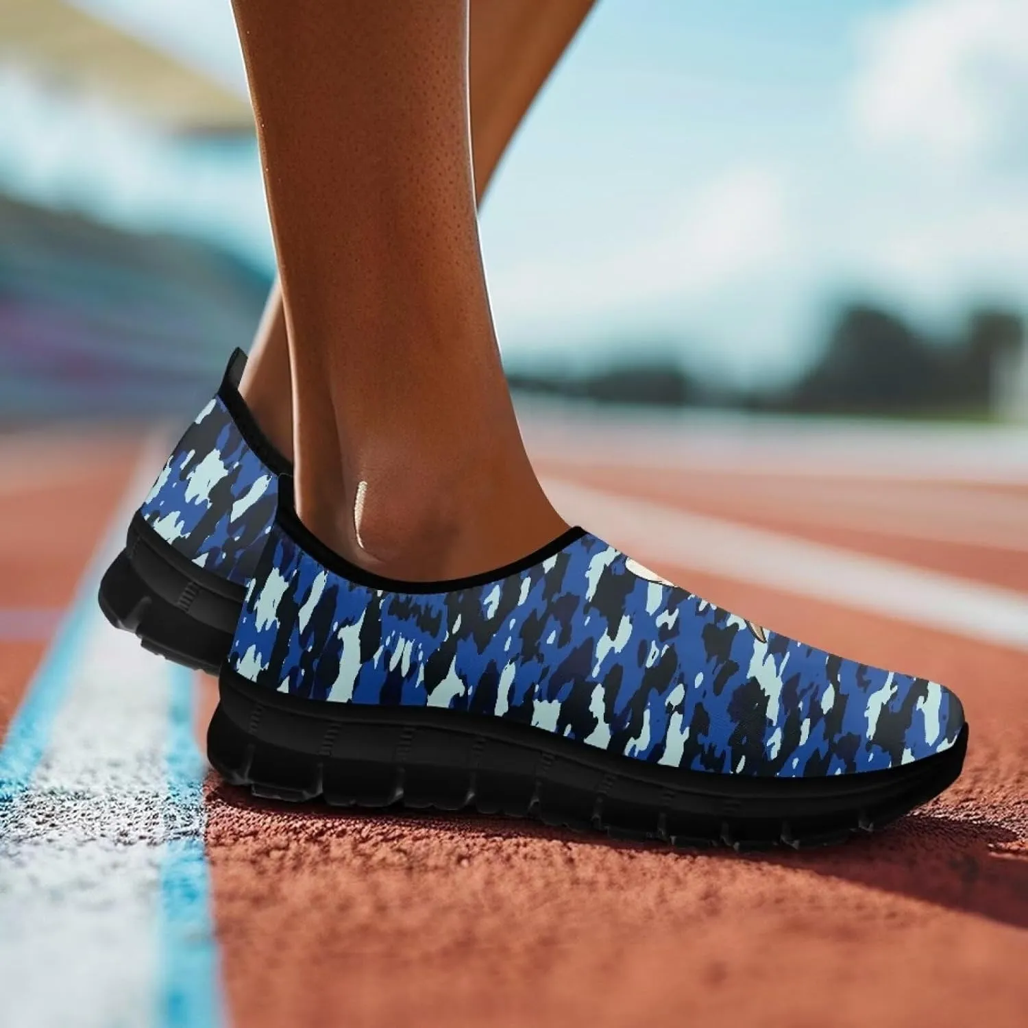 Mens Slip On Casual Shoes Flat Loafers Camouflage Sports Sneakers Non-Slip Comfortable Low Top Outdoor Running Shoes