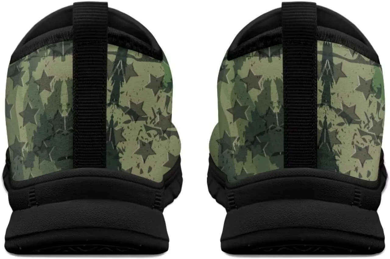 Mens Slip On Casual Shoes Flat Loafers Camouflage Sports Sneakers Non-Slip Comfortable Low Top Outdoor Running Shoes