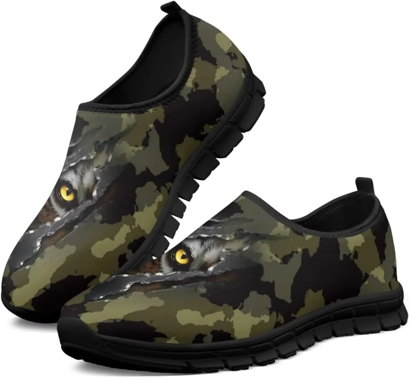 Mens Slip On Casual Shoes Flat Loafers Camouflage Sports Sneakers Non-Slip Comfortable Low Top Outdoor Running Shoes