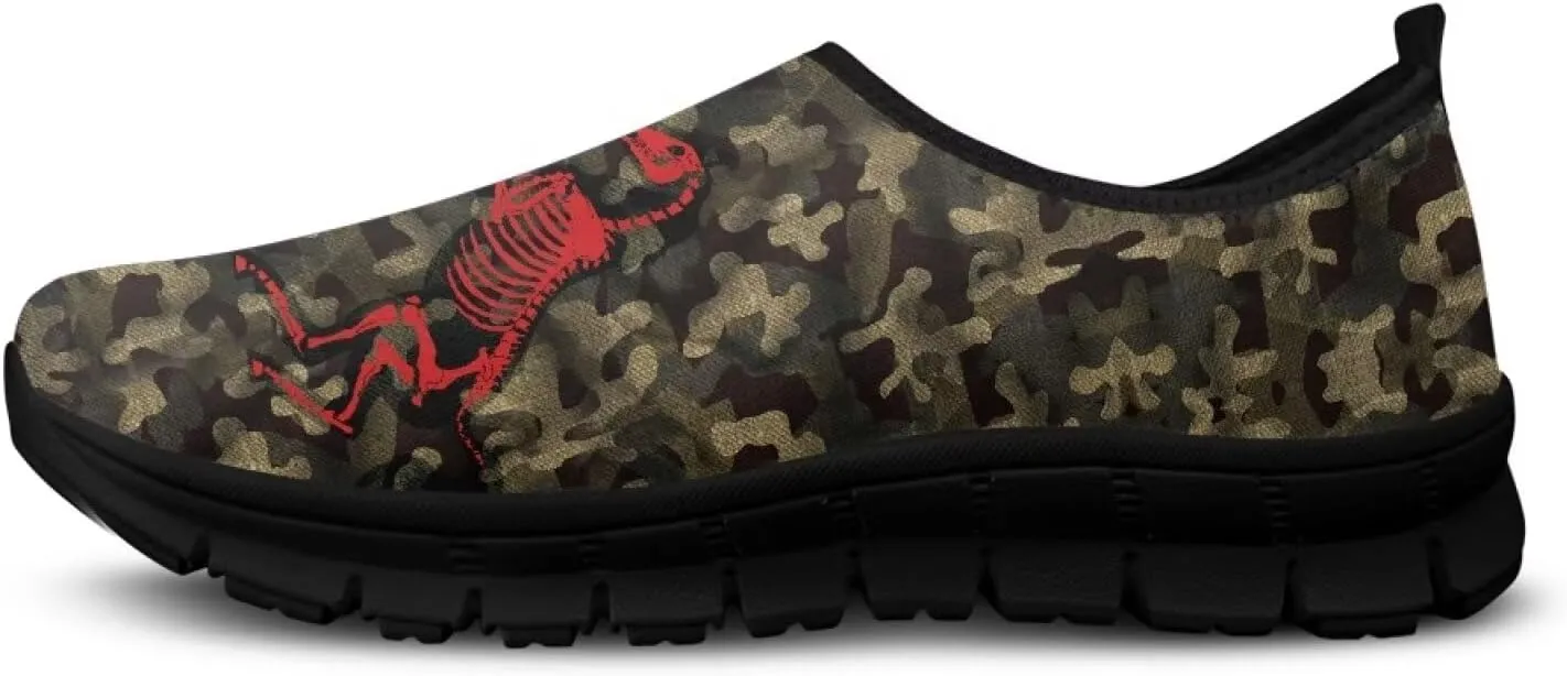 Mens Slip On Casual Shoes Flat Loafers Camouflage Sports Sneakers Non-Slip Comfortable Low Top Outdoor Running Shoes