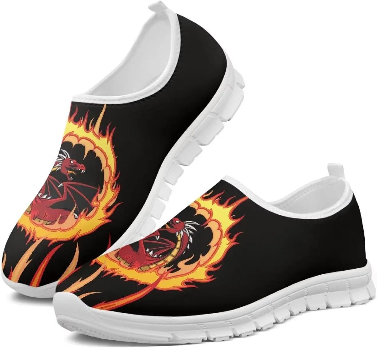 Mens Slip On Walking Shoes Casual Lightweight Outdoor Running Sneakers Elastic Non Slip Workout Fitness Loafers Size 5-14 White Sole