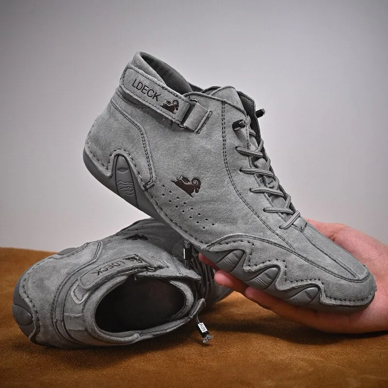 Men's Winter Casual Boots: Waterproof Motorcycle Shoes, High-Top Sneakers, Luxury Footwear