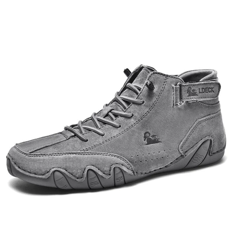 Men's Winter Casual Boots: Waterproof Motorcycle Shoes, High-Top Sneakers, Luxury Footwear