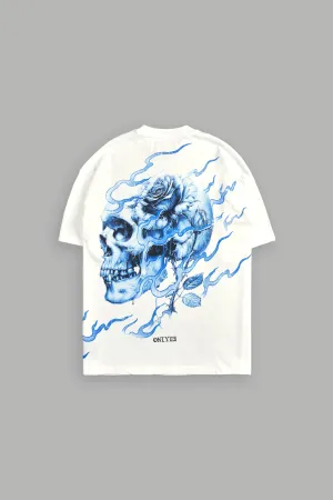 Mori Among Roses "Side By Side" Oversized Tee in Cream