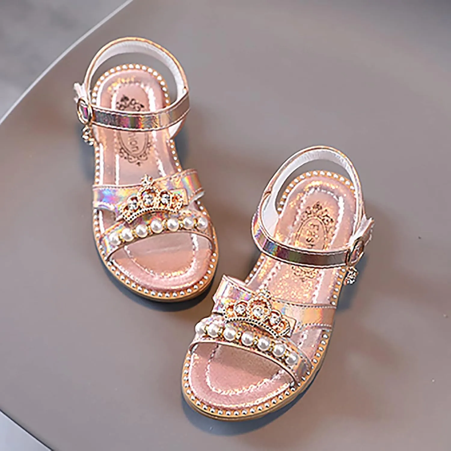 Open Toe Sandals for Toddler Boys, Girls Beach Walking Sandals Summer Flat Dress Sandals Shoes Toddler/Little Kid (Pink, 3-3.5 Years)