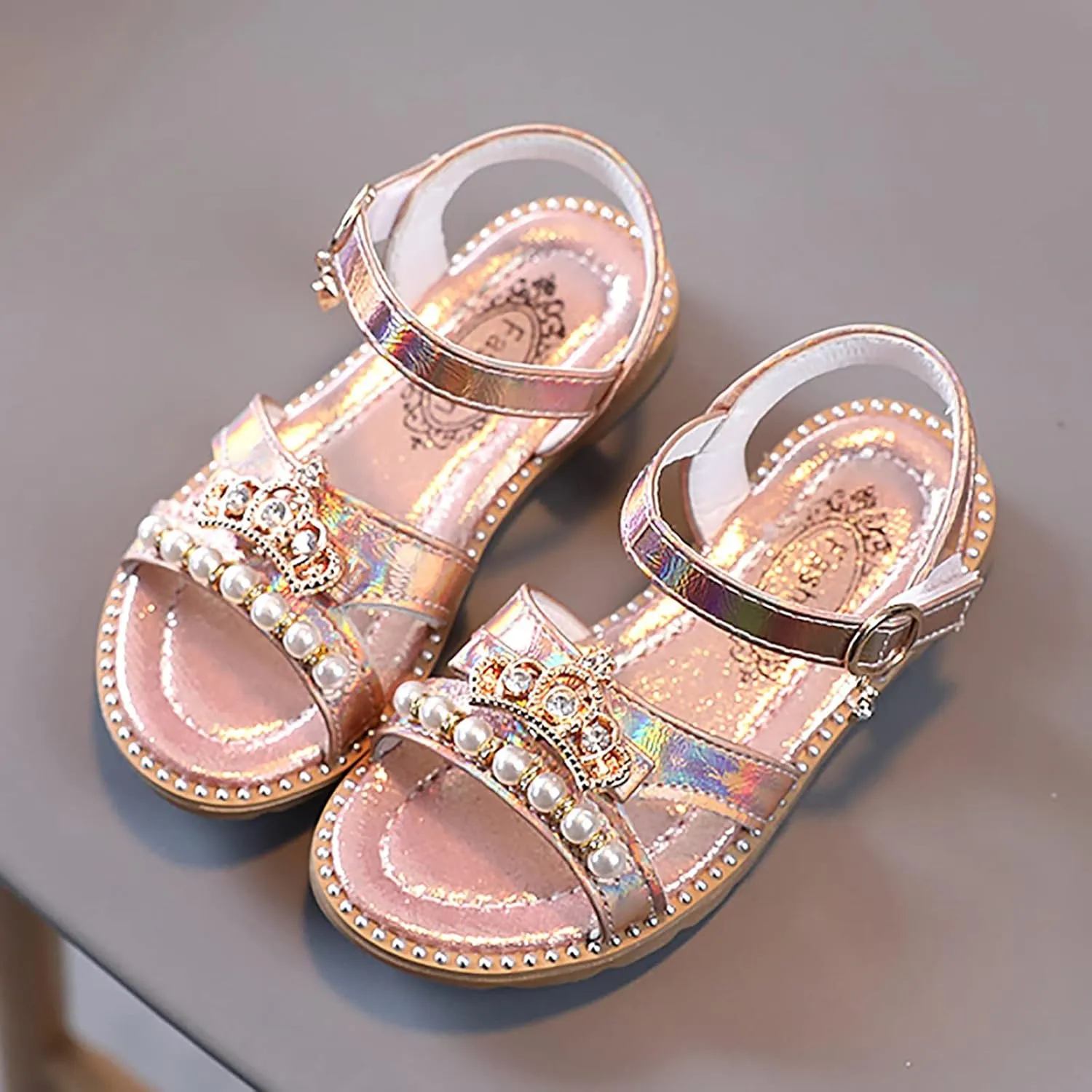 Open Toe Sandals for Toddler Boys, Girls Beach Walking Sandals Summer Flat Dress Sandals Shoes Toddler/Little Kid (Pink, 3-3.5 Years)