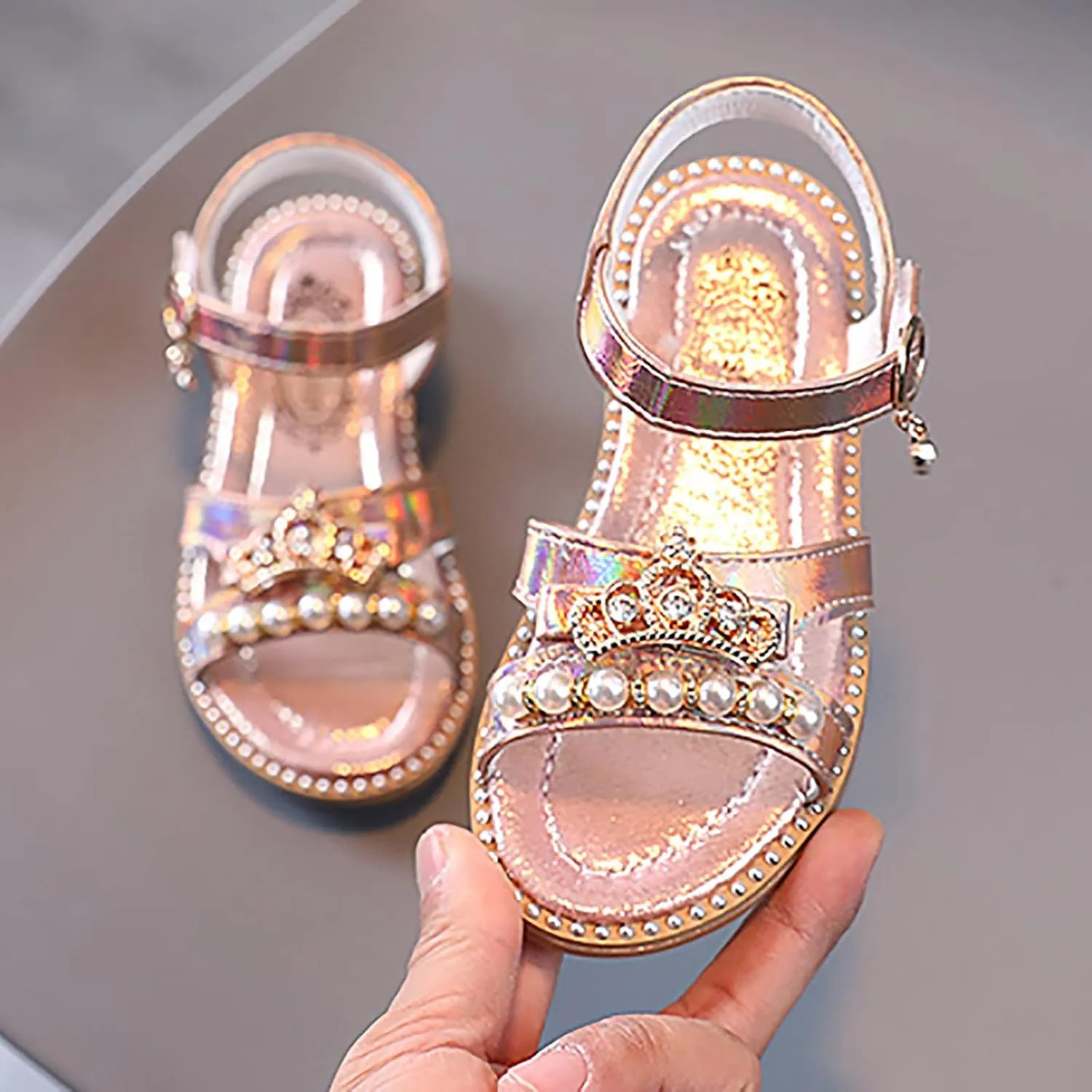 Open Toe Sandals for Toddler Boys, Girls Beach Walking Sandals Summer Flat Dress Sandals Shoes Toddler/Little Kid (Pink, 3-3.5 Years)