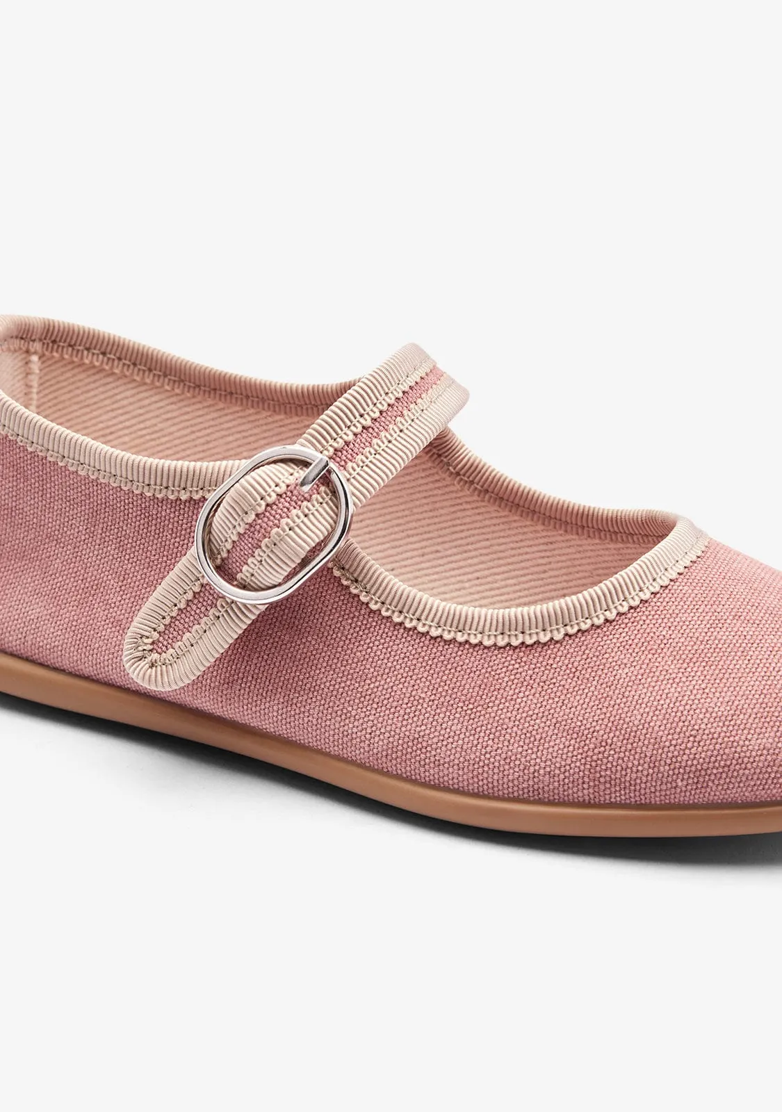 Pink Comfort Canvas Ballerinas