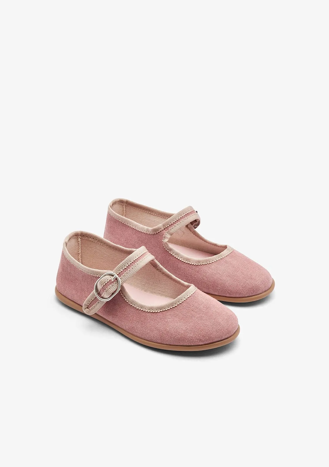Pink Comfort Canvas Ballerinas