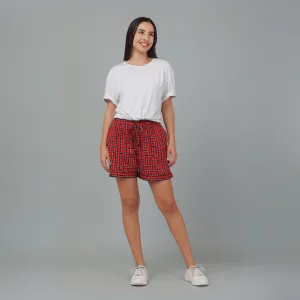 Red Cotton Lounge Shorts – Christmas Edition