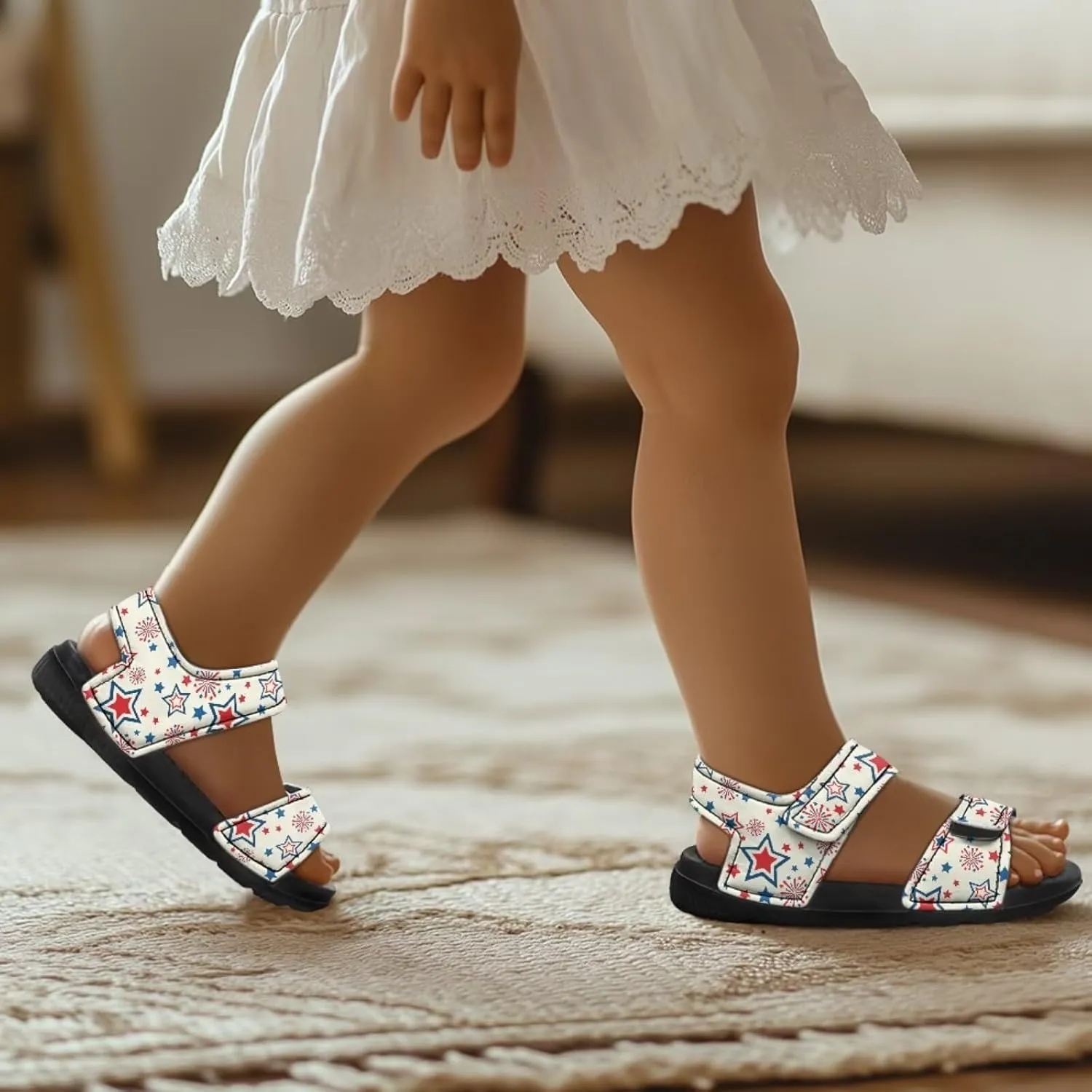 Sandals for Kids Girls Toddler Summer Shoes Slip On Boy Girls Summer Sandals Adjustable Outdoor Slipper Shoes