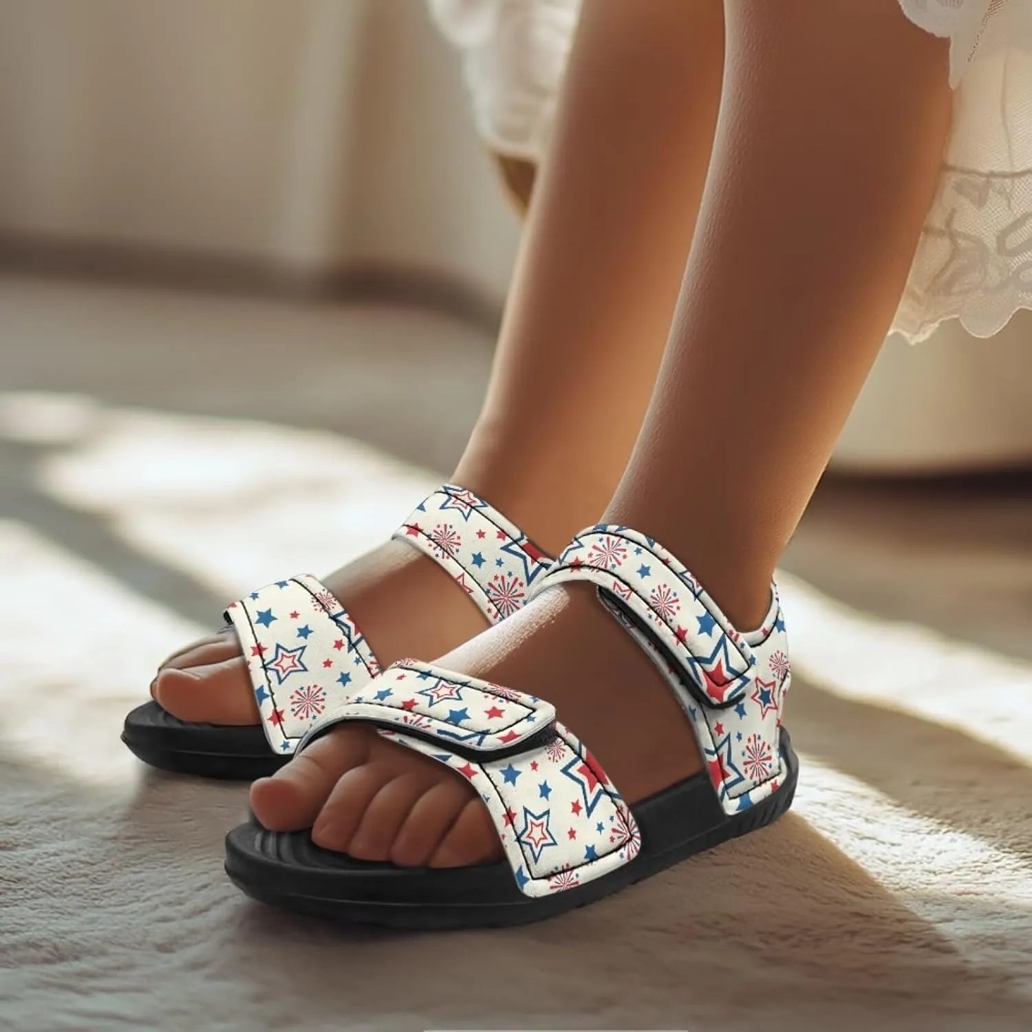 Sandals for Kids Girls Toddler Summer Shoes Slip On Boy Girls Summer Sandals Adjustable Outdoor Slipper Shoes