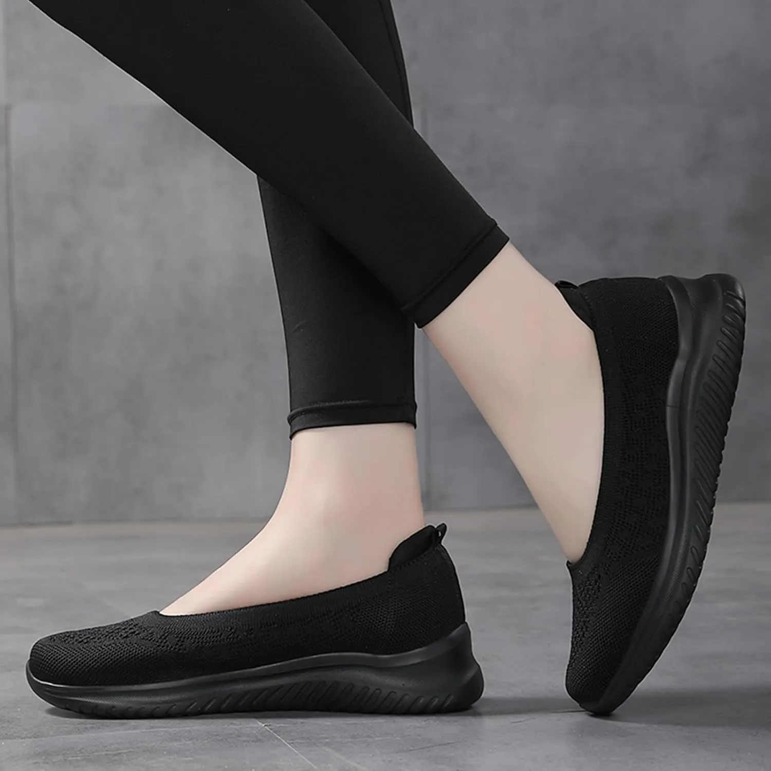 Semshedy Women's Nusing Flats Slip On Platform Walking Shoes Lightweight No Lace Sneakers