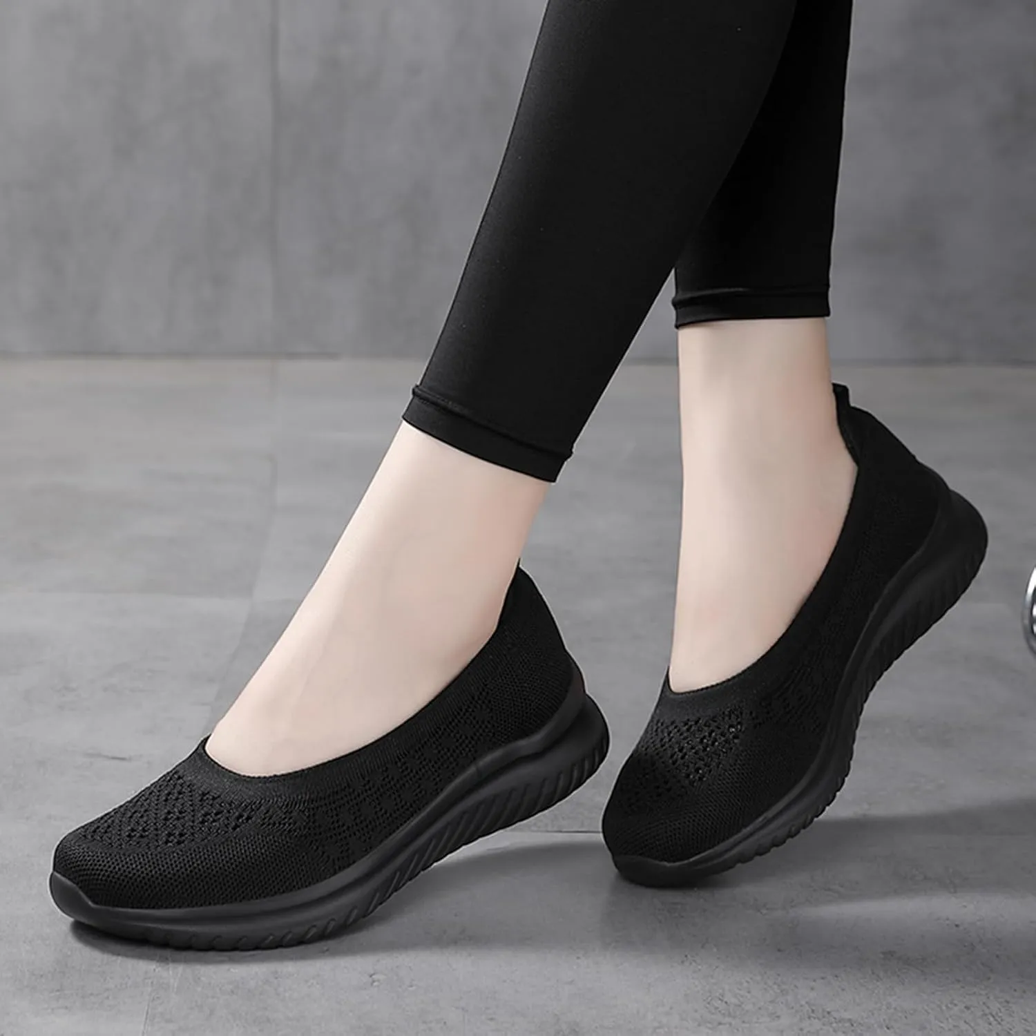 Semshedy Women's Nusing Flats Slip On Platform Walking Shoes Lightweight No Lace Sneakers