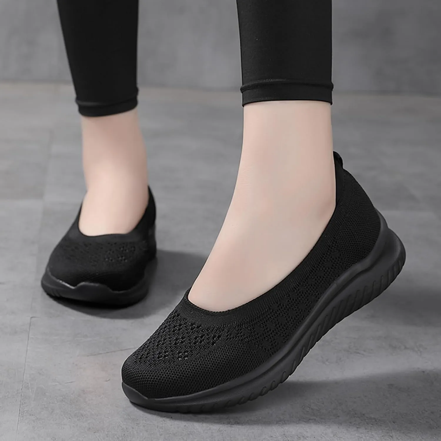 Semshedy Women's Nusing Flats Slip On Platform Walking Shoes Lightweight No Lace Sneakers
