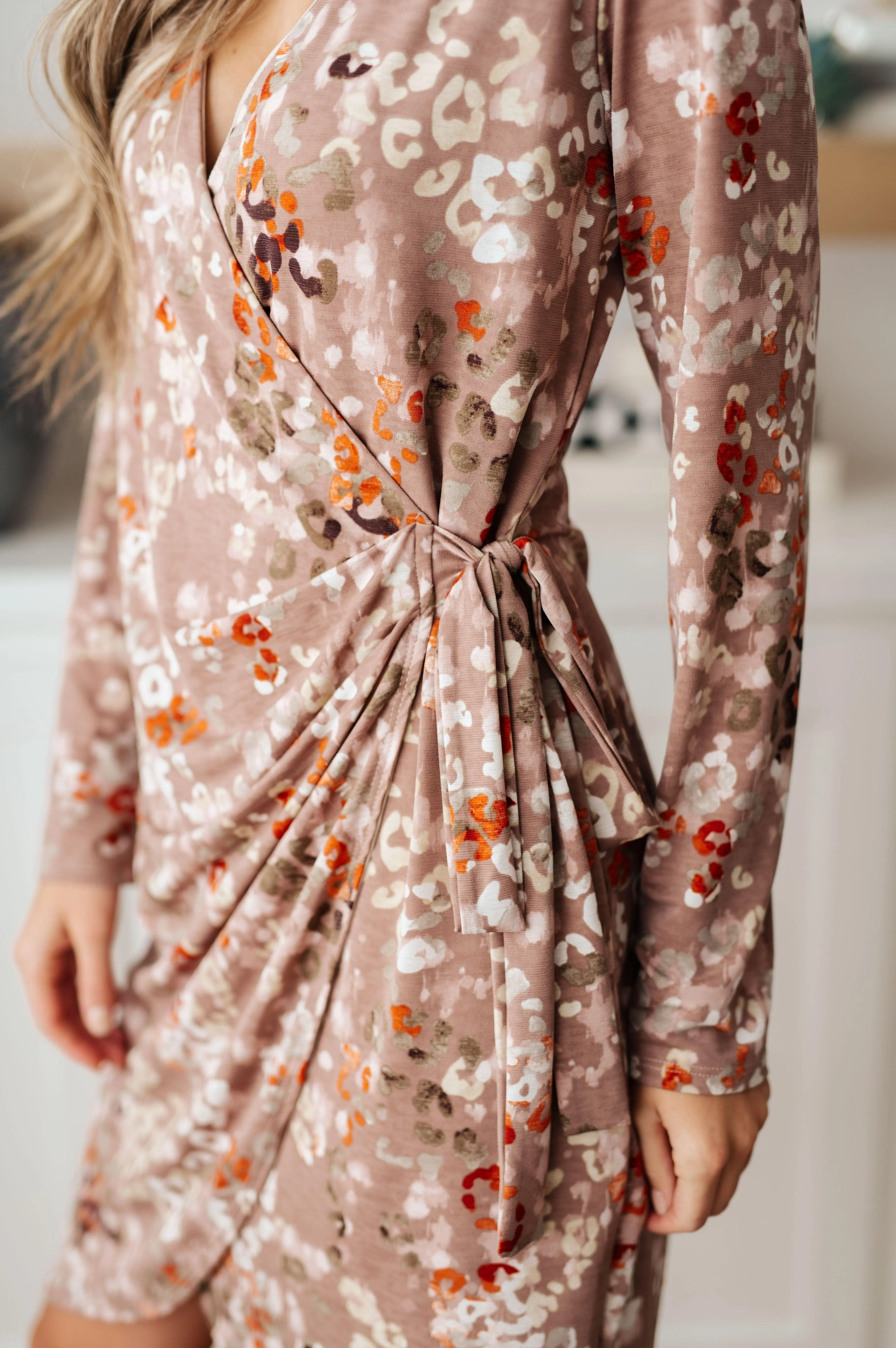 SEW IN LOVE Do I Ever Faux Wrap Dress in Taupe