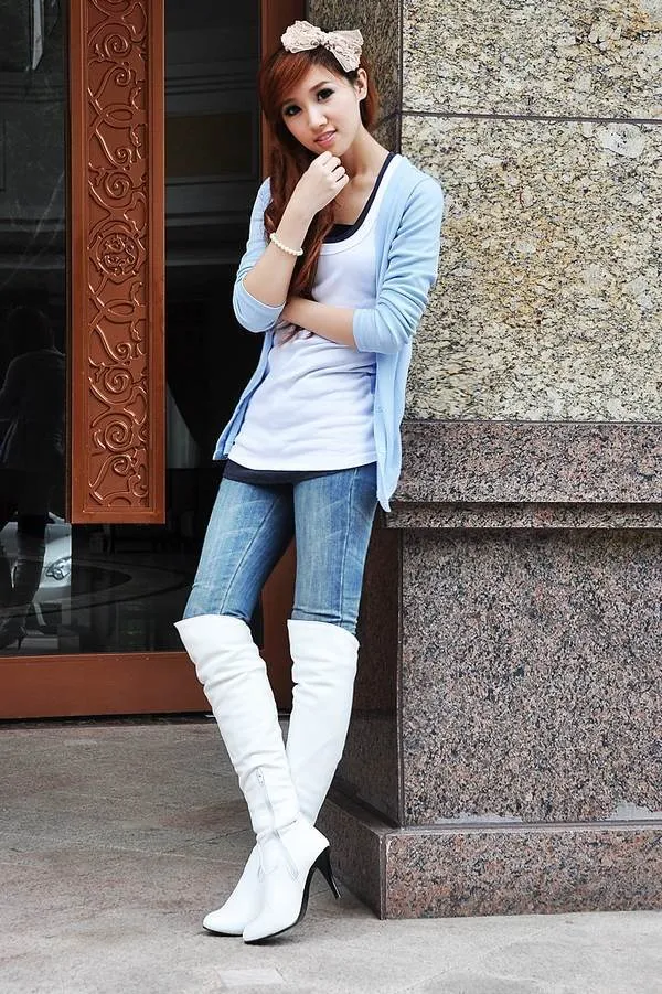 Side Zip Stiletto High Heel Knee Long Knight Boots