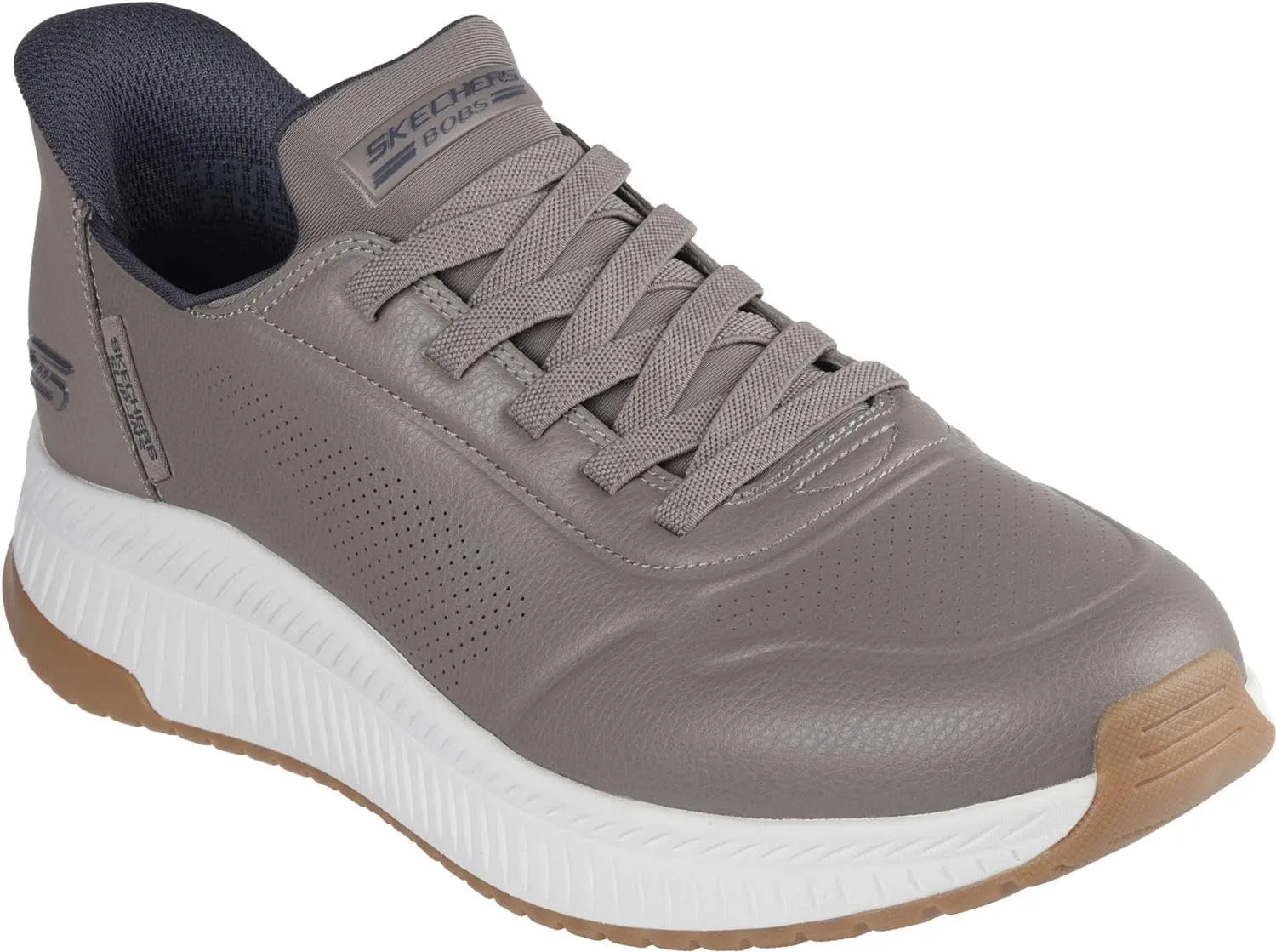 Skechers - Mens Bobs Sport Squad 4 - Direct Step Slip On Shoes, Color Taupe, Size: 11.5 W US