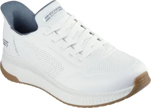 Skechers - Mens Bobs Sport Squad 4 - Direct Step Slip On Shoes, Color White, Size: 11.5 W US