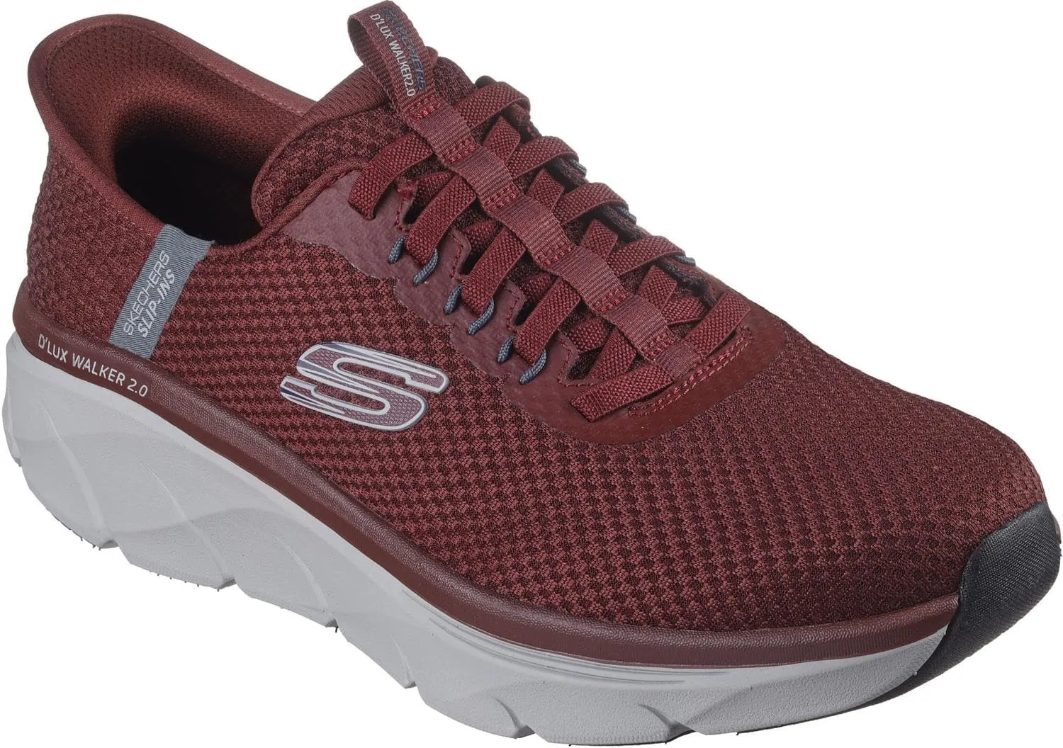 Skechers - Mens D'Lux Walker 2.0 - Taurrel Slip On Shoes, Color Burgundy, Size: 9.5 XW US