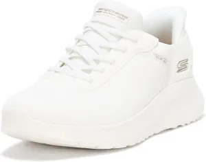Skechers Women's Hands Free Slip-INS BOBS Squad Chaos-Current Muse Sneaker, Off White, 5