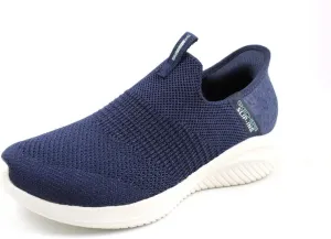Skechers Women's Hands Free Slip Ins Ultra Flex 3.0 Smooth Step Sneaker, Navy, 6