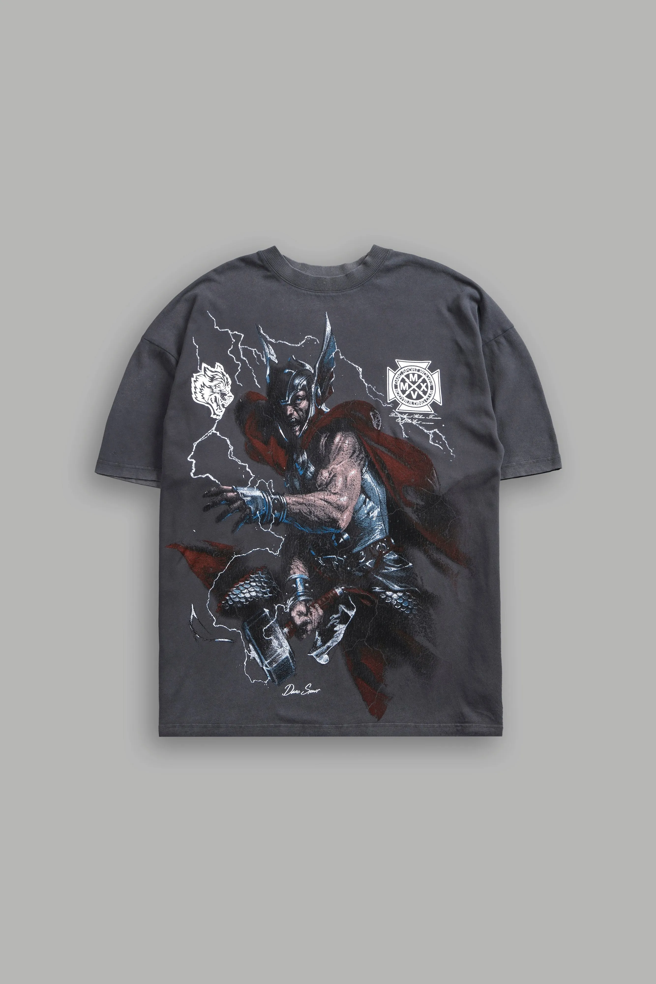 Son Of Odin "Premium" Oversized Tee in Wolf Gray