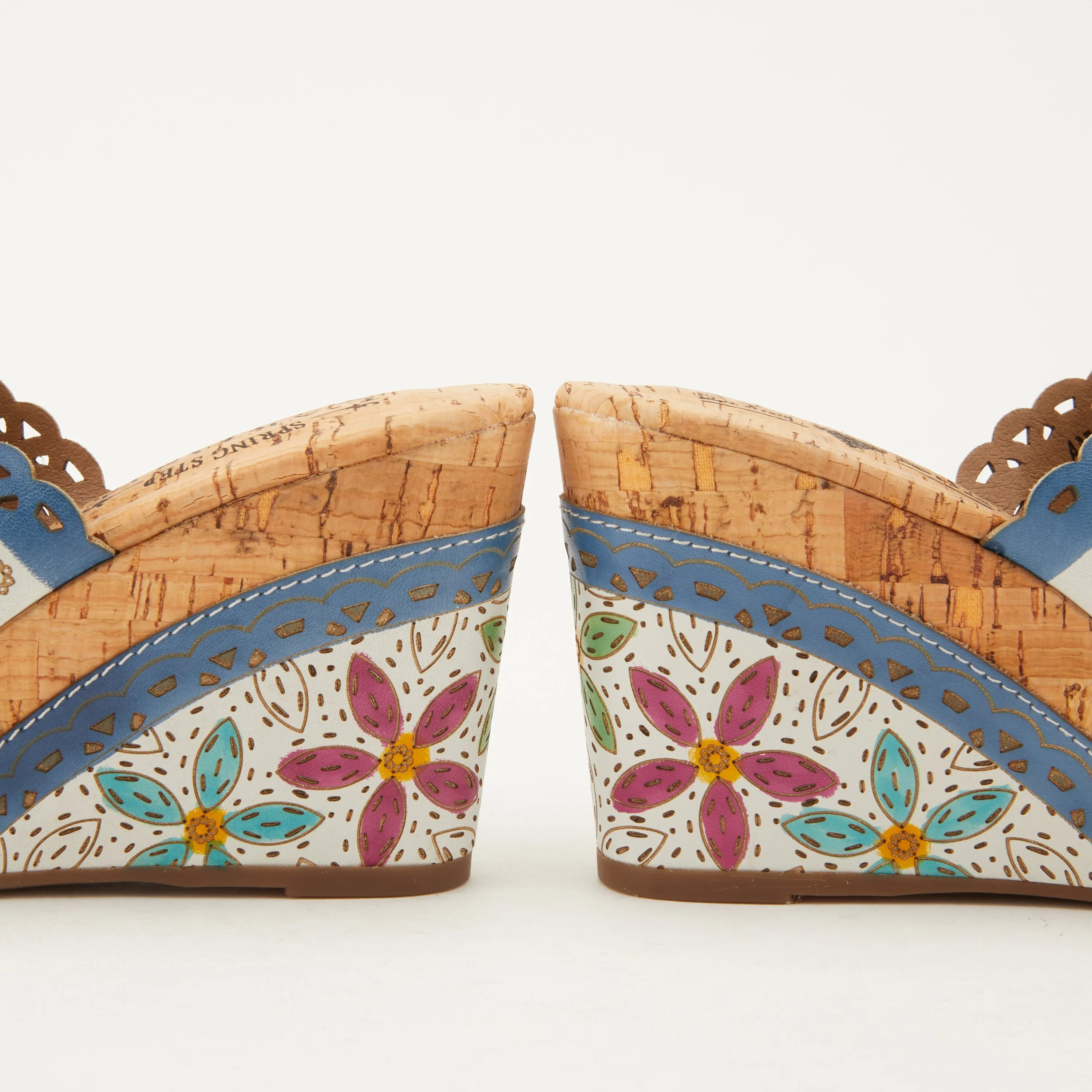 Spring Step Shoes L'Artiste Annamaria Slide Sandals Women's Hand Painted Leather