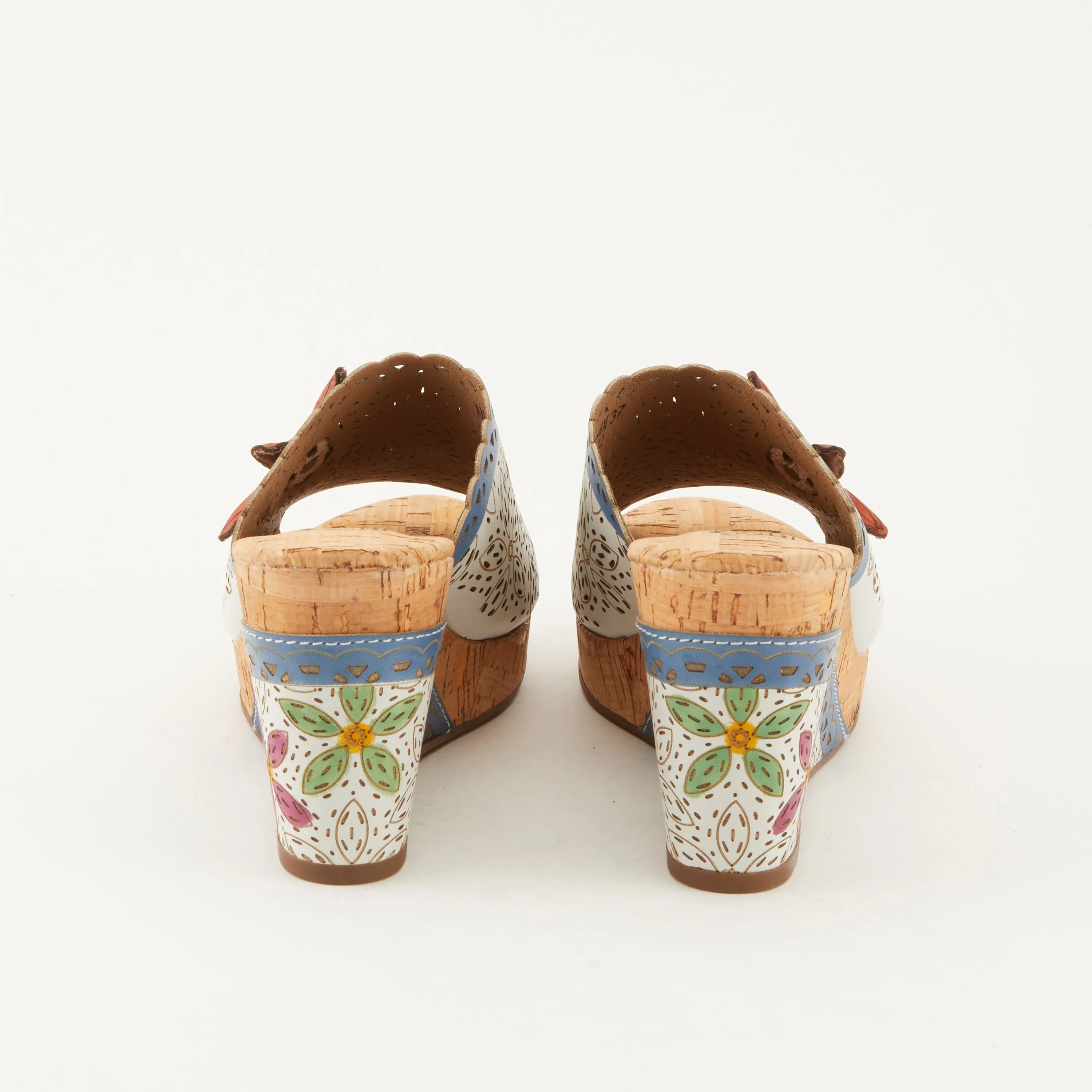Spring Step Shoes L'Artiste Annamaria Slide Sandals Women's Hand Painted Leather