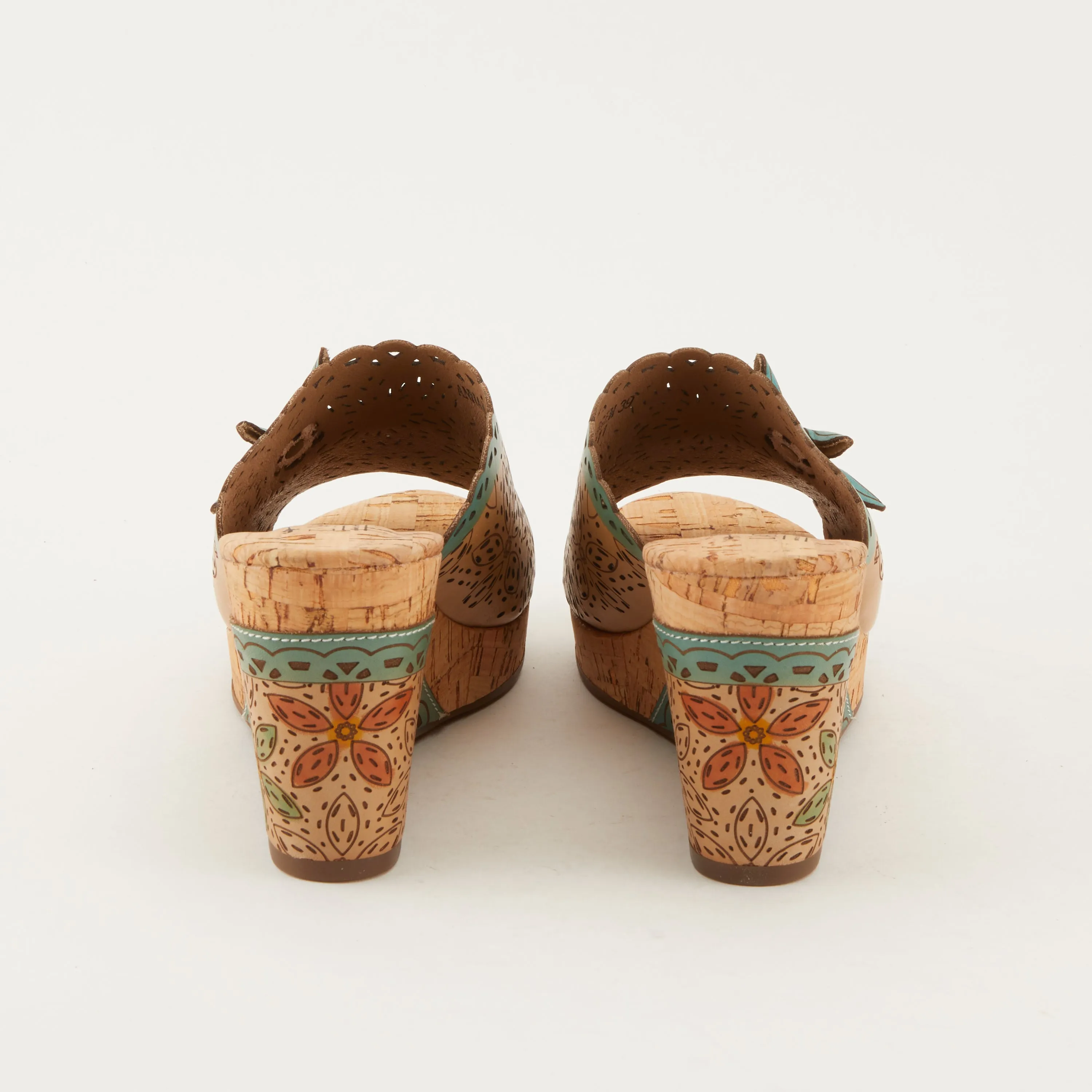 Spring Step Shoes L'Artiste Annamaria Slide Sandals Women's Hand Painted Leather