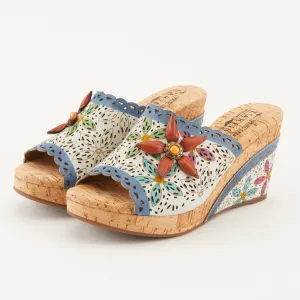 Spring Step Shoes L'Artiste Annamaria Slide Sandals Women's Hand Painted Leather