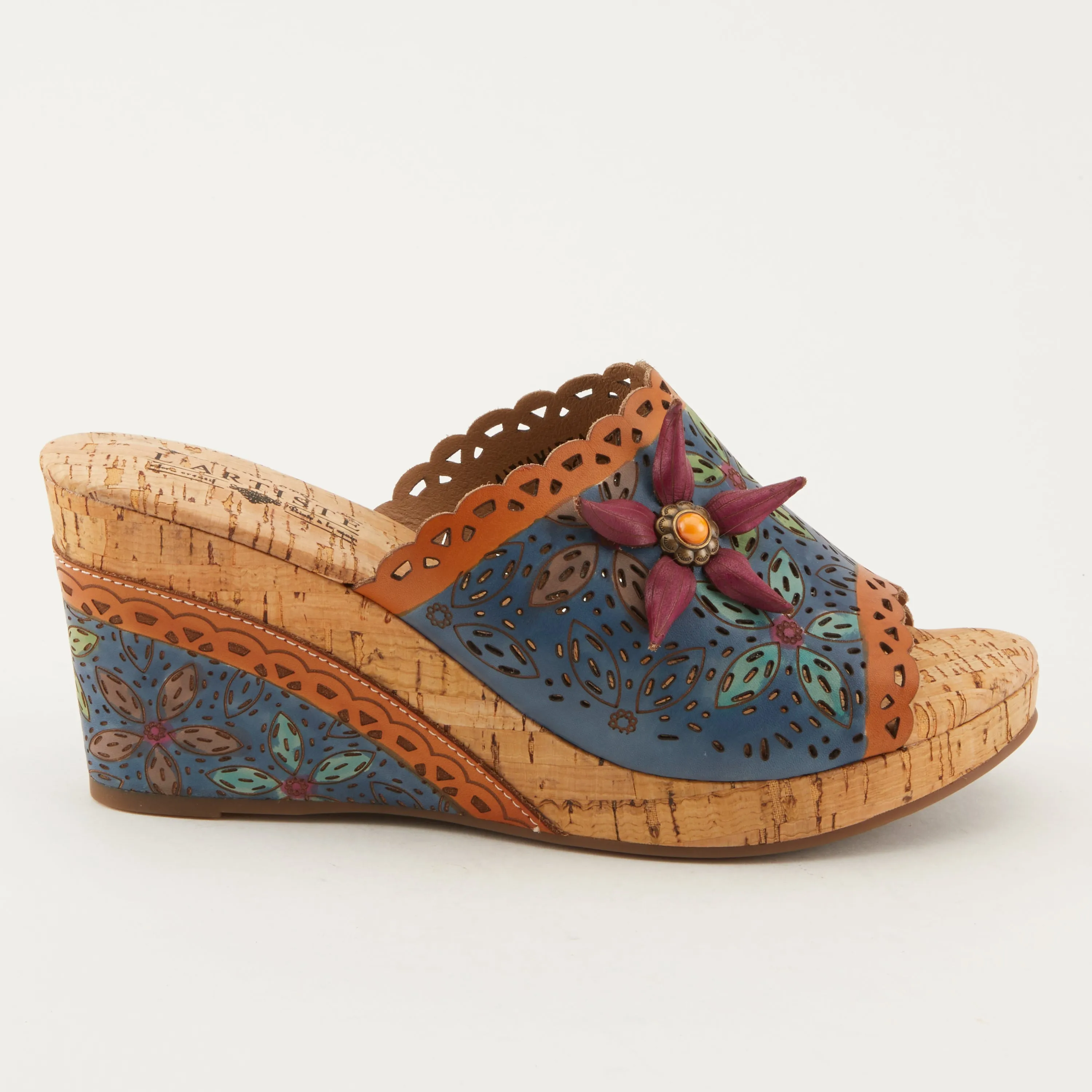 Spring Step Shoes L'Artiste Annamaria Slide Sandals Women's Hand Painted Leather