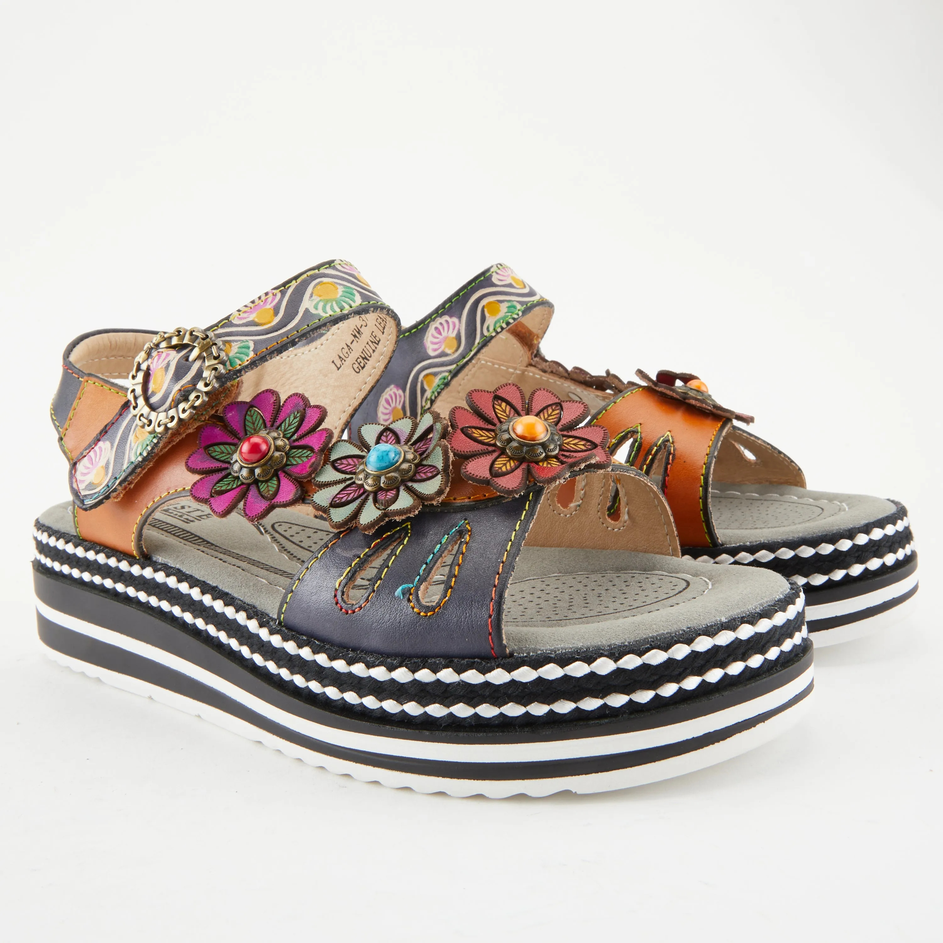 Spring Step Shoes L'Artiste Laga Women’s Multi Color Leather Slingback Sandals