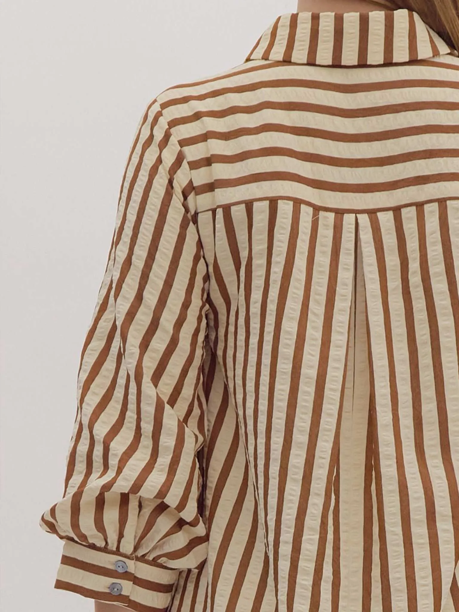 Striped Seersucker Pullover Mini Dress