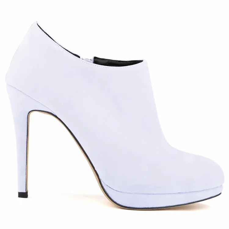 Suede High-End Round Head Zipper Ankle Boots