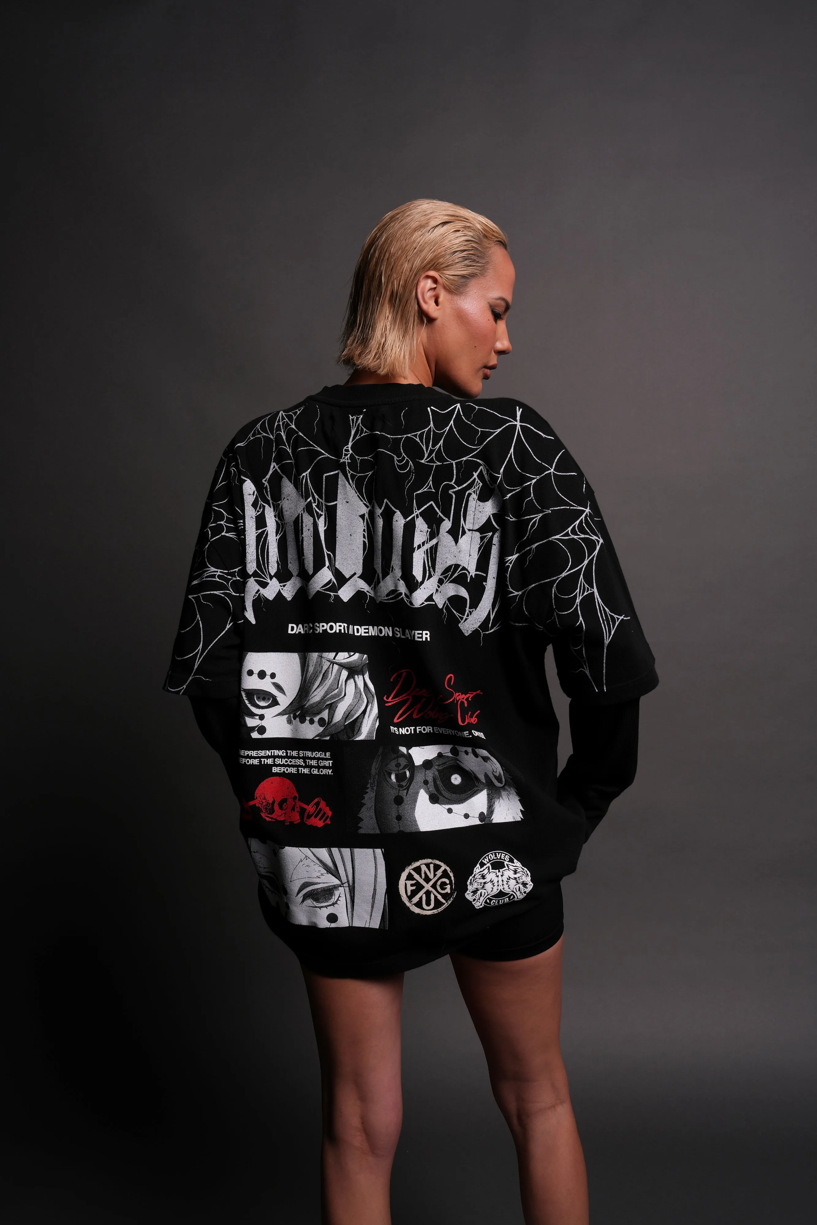 The Spider Family "Premium" Oversized Tee in Black