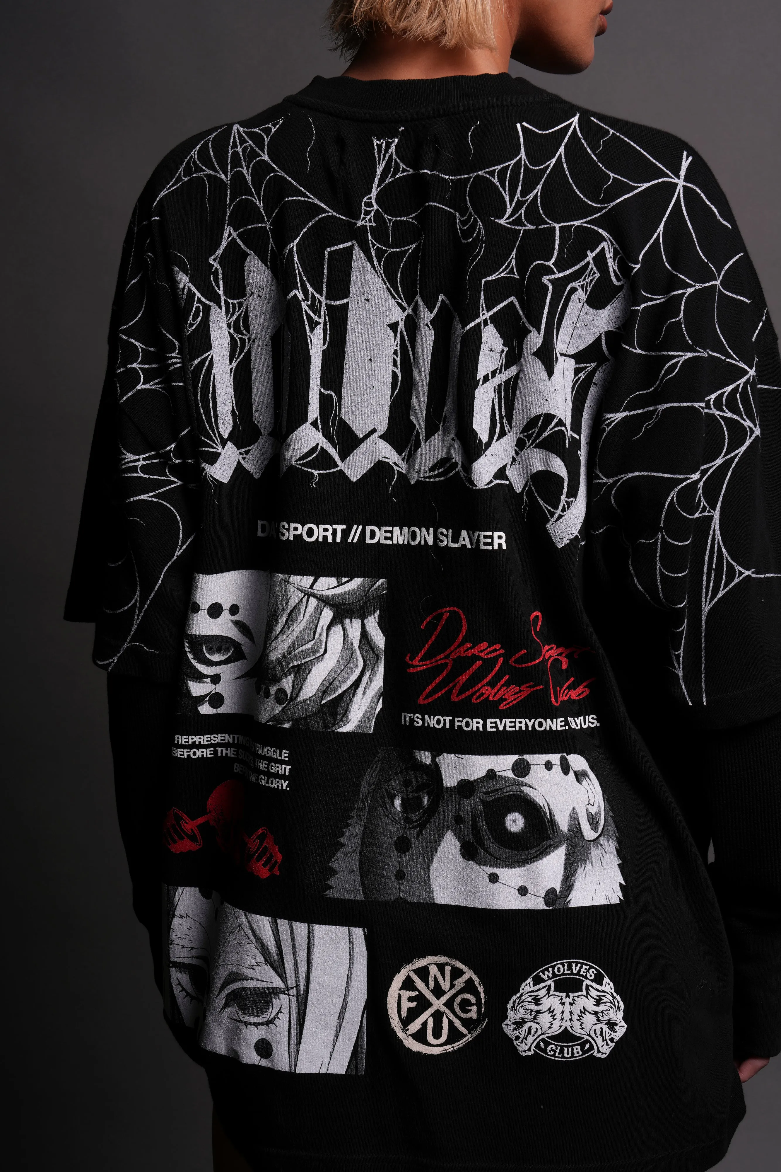 The Spider Family "Premium" Oversized Tee in Black