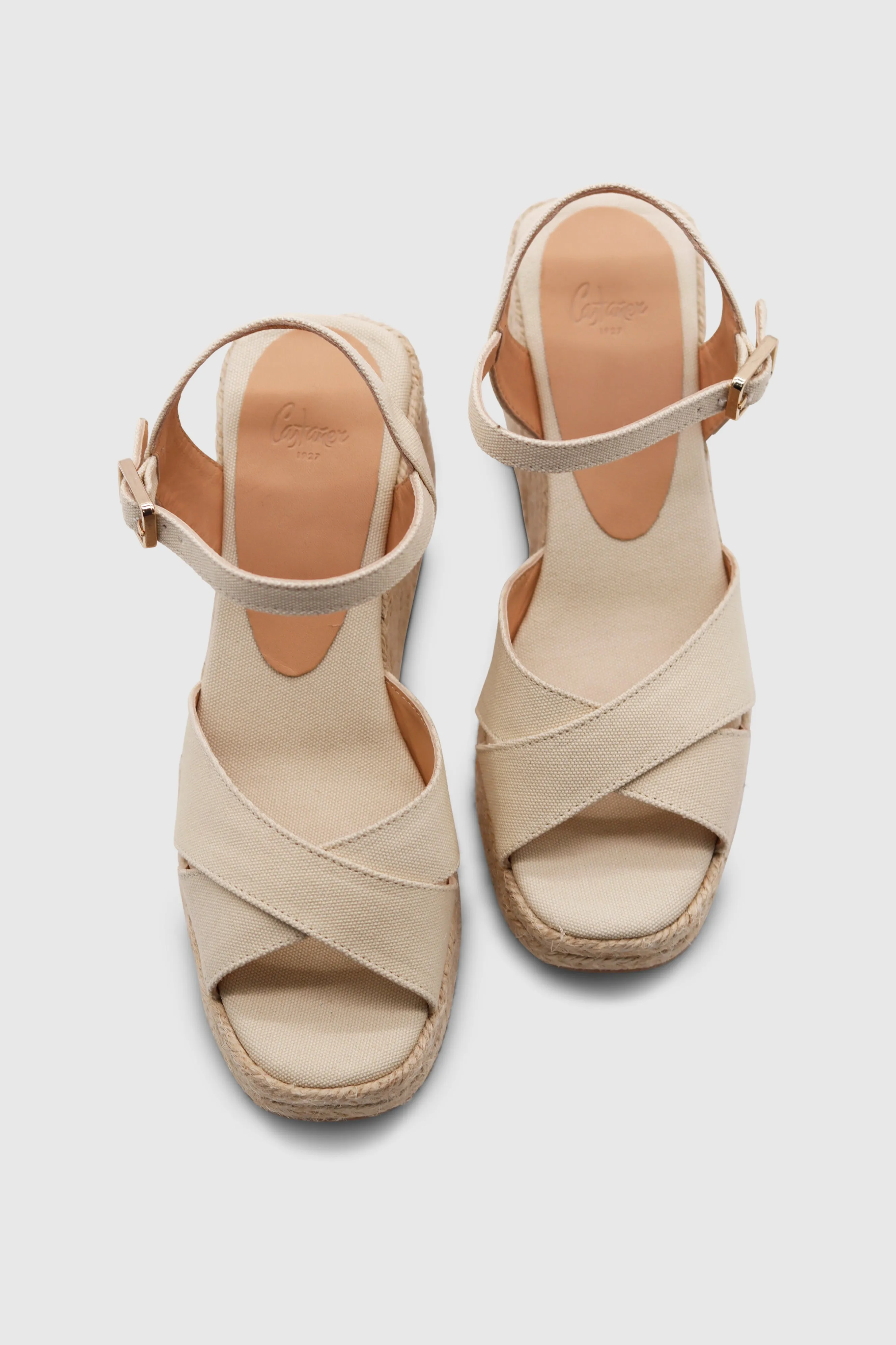 THEA canvas wedge espadrilles ivory