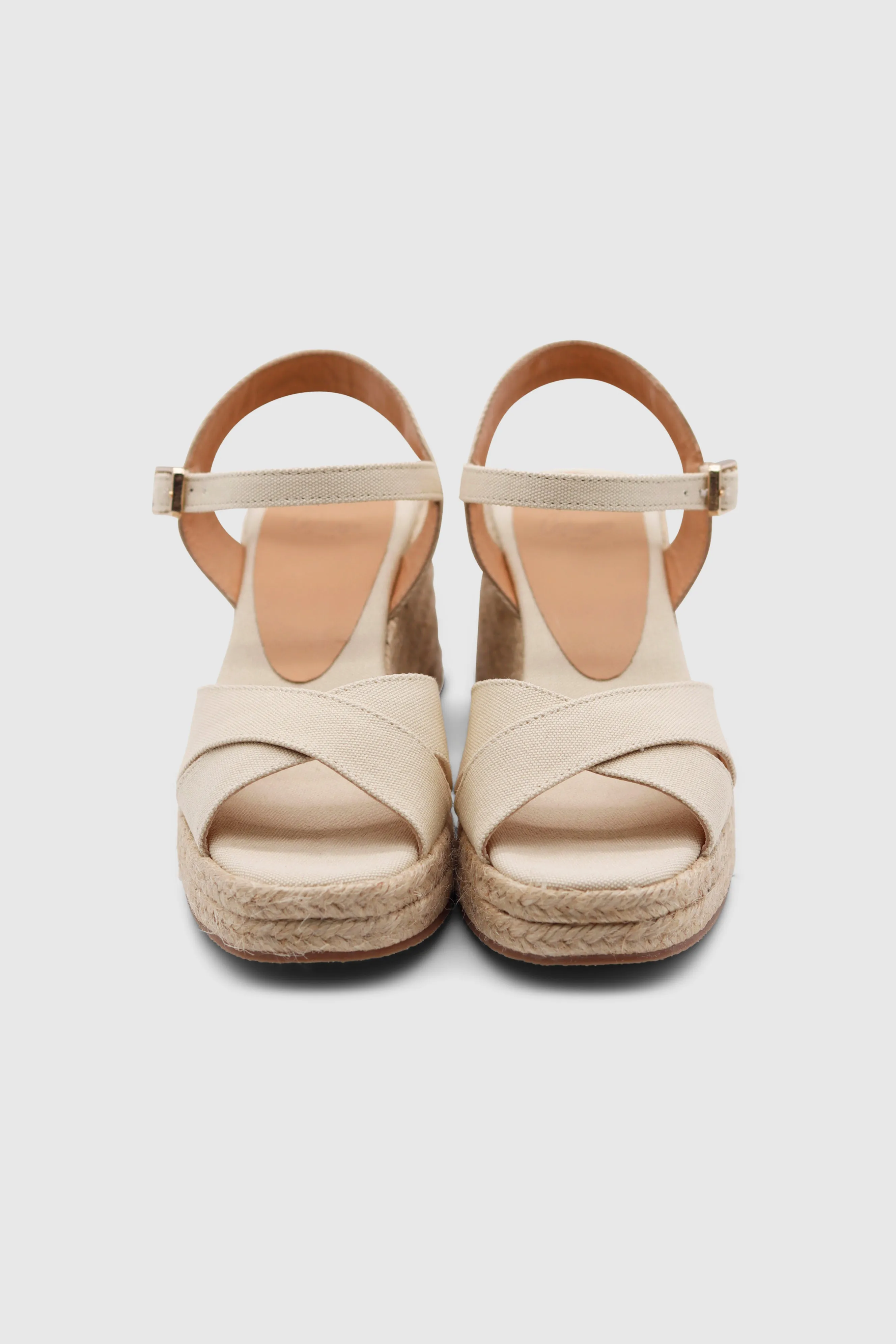 THEA canvas wedge espadrilles ivory