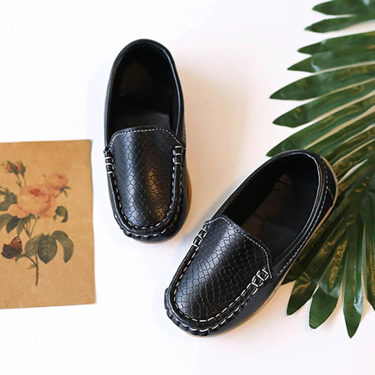 Toddler Boys Dress Shoes Kids Little Girls Flat Shoes School Shoes Solid Soft Slip On Comfy Oxford Casual Loafers