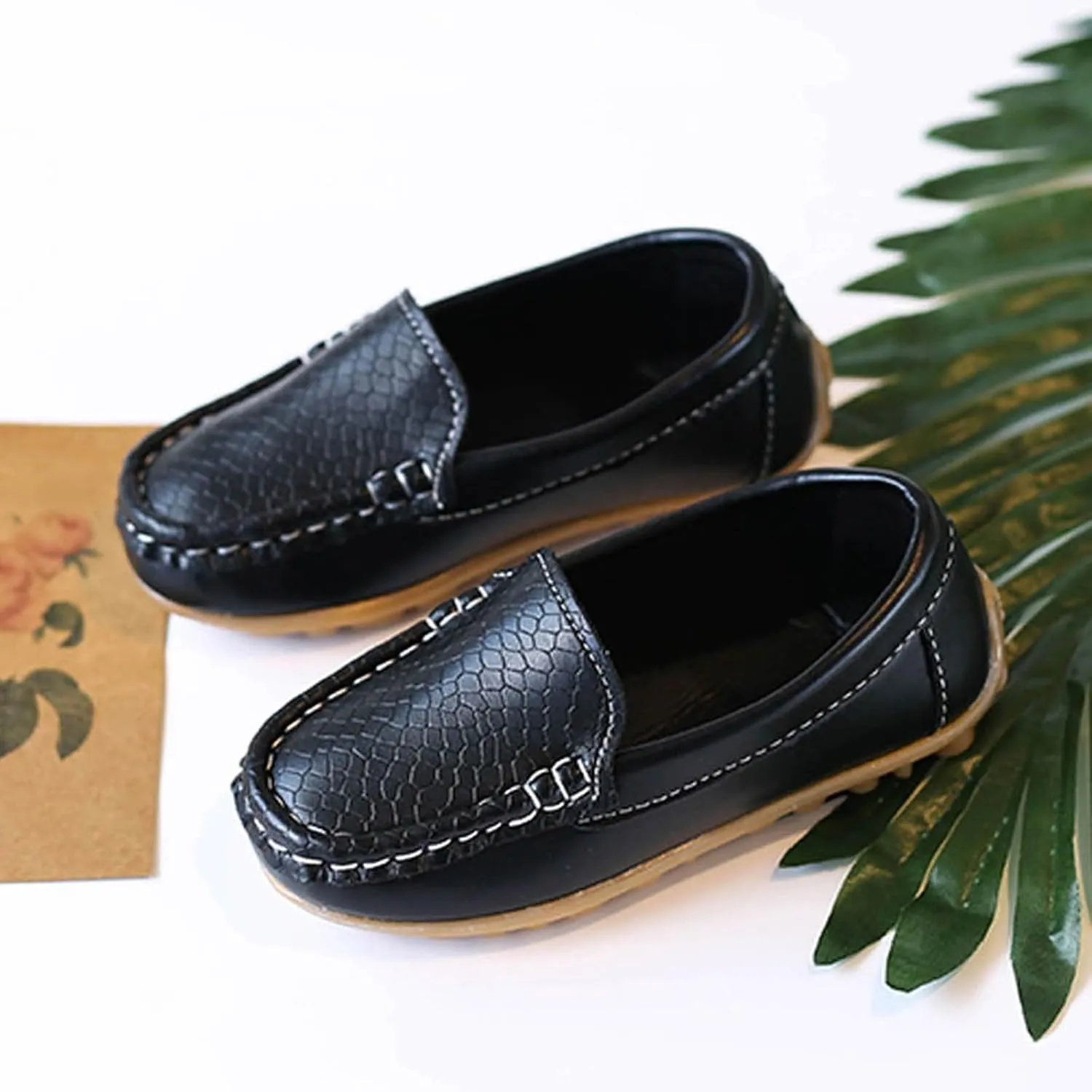 Toddler Boys Dress Shoes Kids Little Girls Flat Shoes School Shoes Solid Soft Slip On Comfy Oxford Casual Loafers