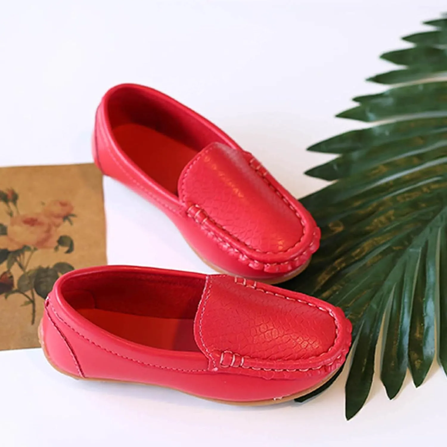 Toddler Boys Dress Shoes Kids Little Girls Flat Shoes School Shoes Solid Soft Slip On Comfy Oxford Casual Loafers