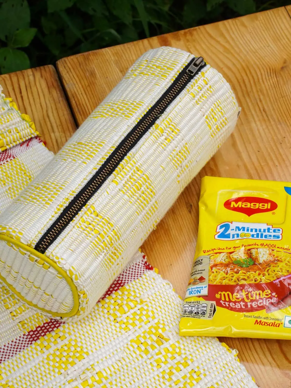 Upcycled Multipurpose Zip Pouch Yellow