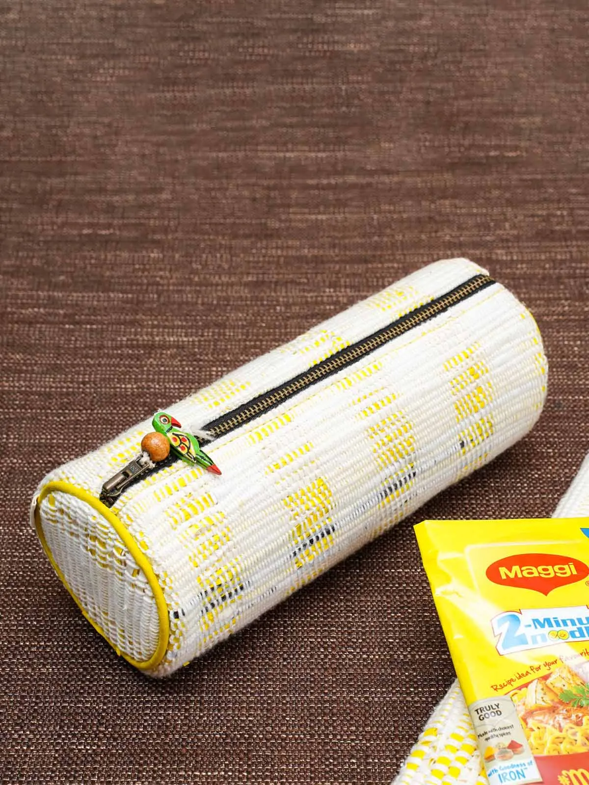 Upcycled Multipurpose Zip Pouch Yellow