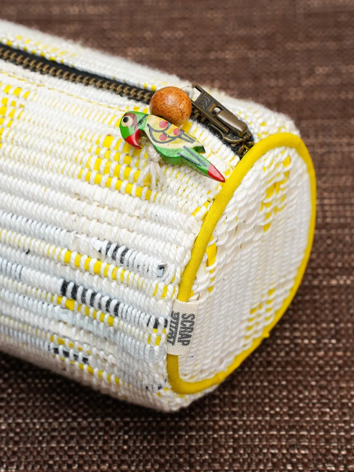 Upcycled Multipurpose Zip Pouch Yellow