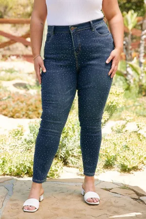 Westport 5 Pocket High Rise Rhinestone Skinny Jeans - Plus