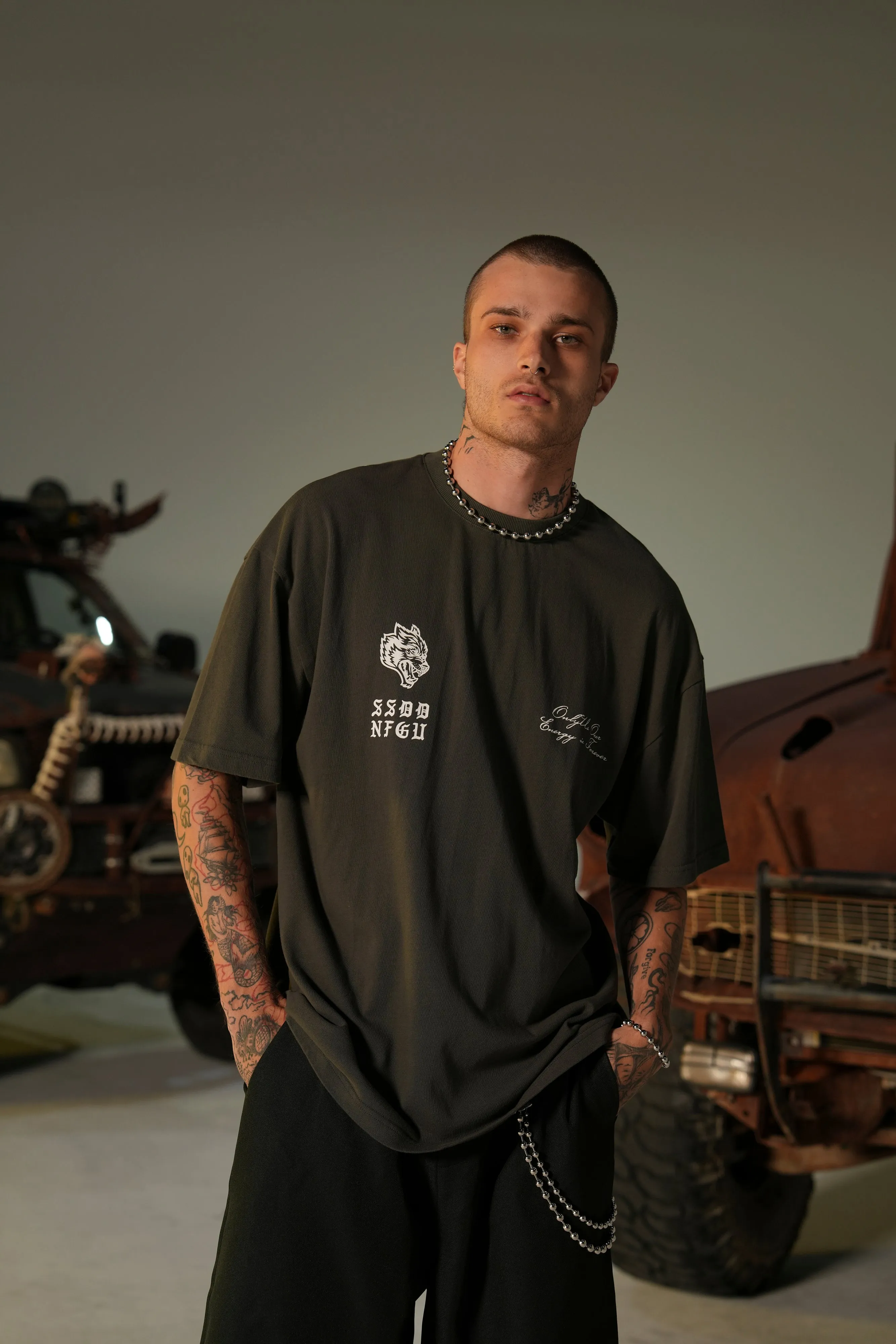 Wolf Iron V2 "Premium" Oversized Tee in Wolf Gray