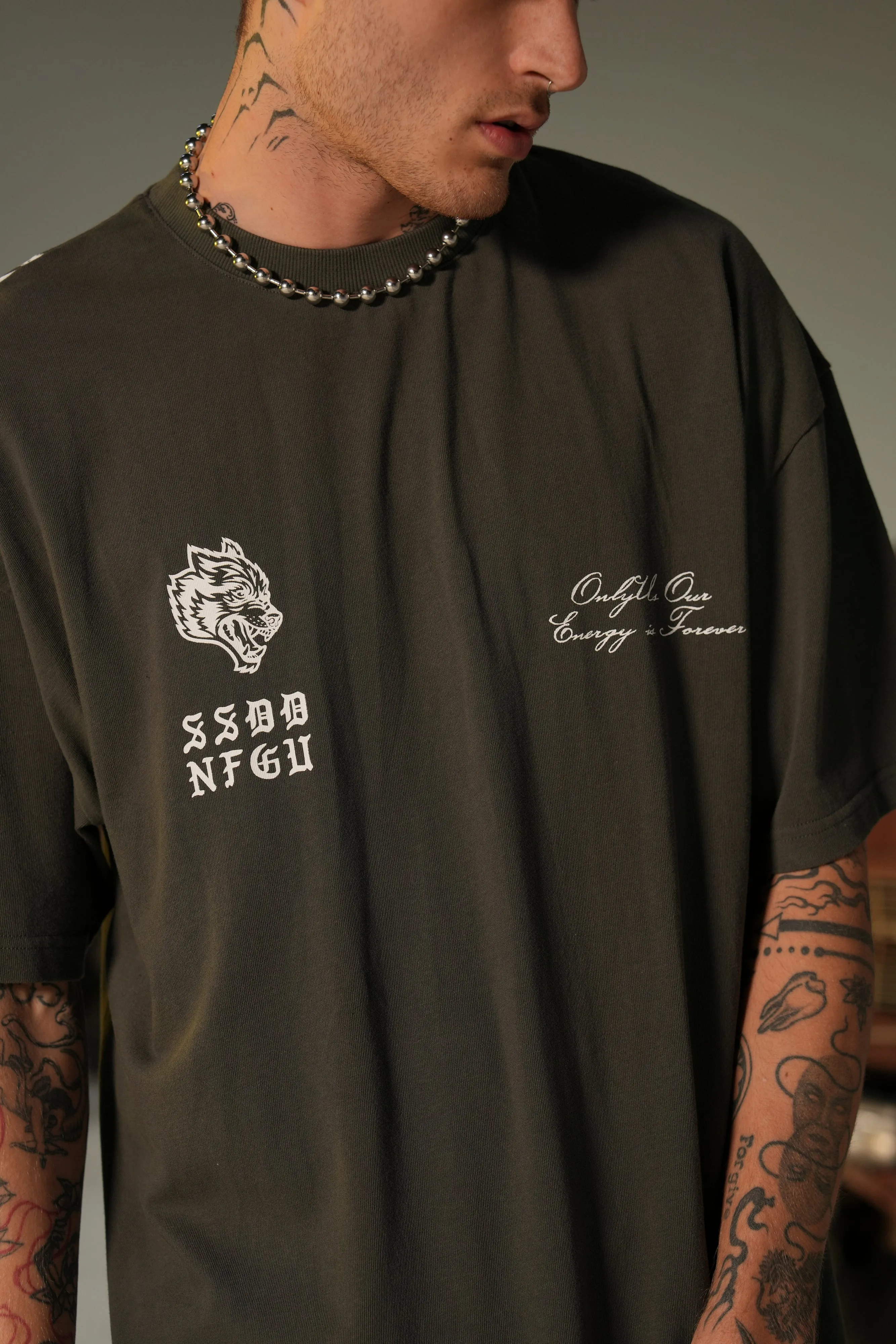 Wolf Iron V2 "Premium" Oversized Tee in Wolf Gray