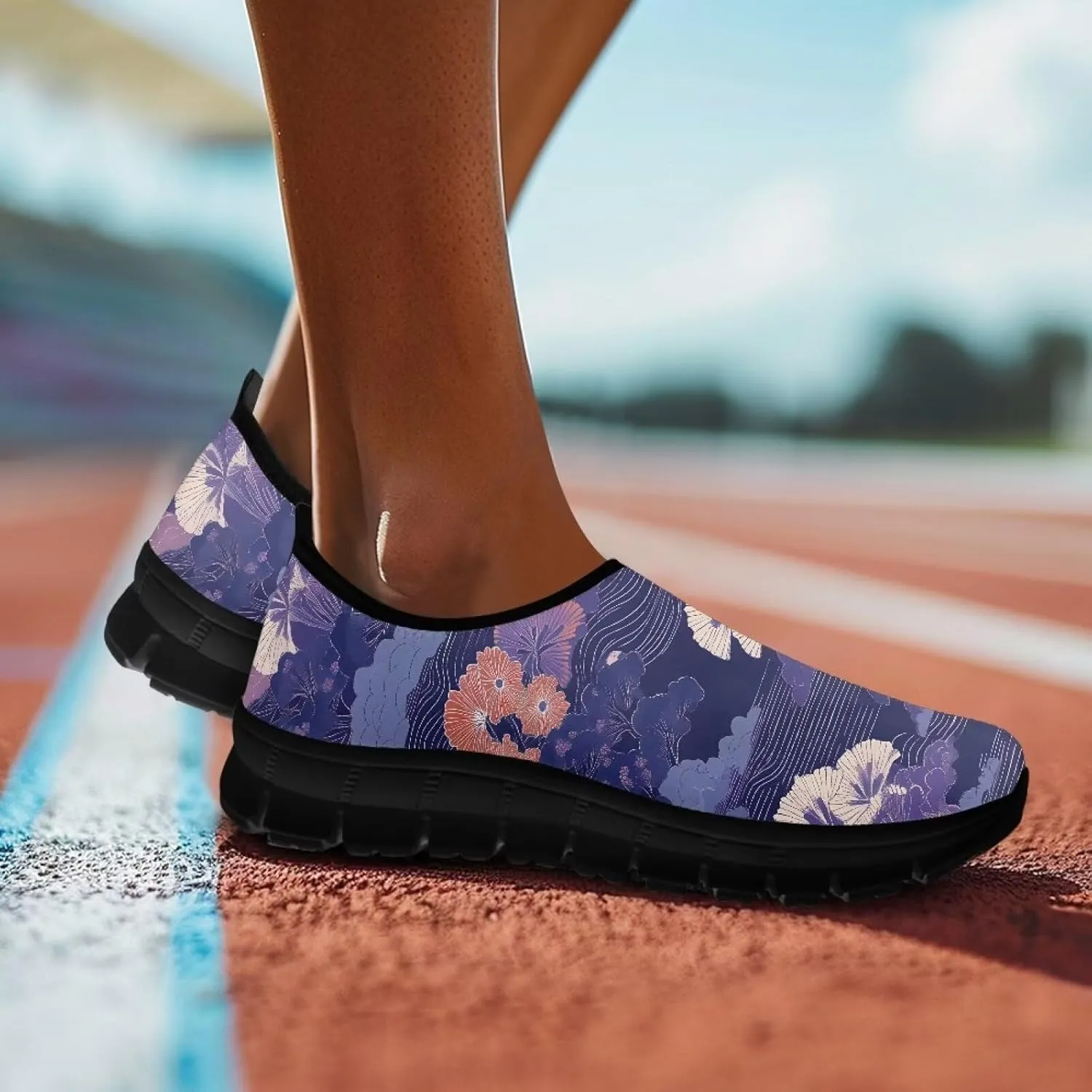 Women Casual Shoes Non-Slip Sports Sneaker Lightweight Athletic Shoe Slip On Loafers for Walking Running US5.5-11.5