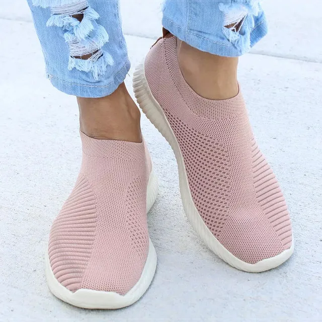 Women Flat Slip on White Shoes Lightweight White